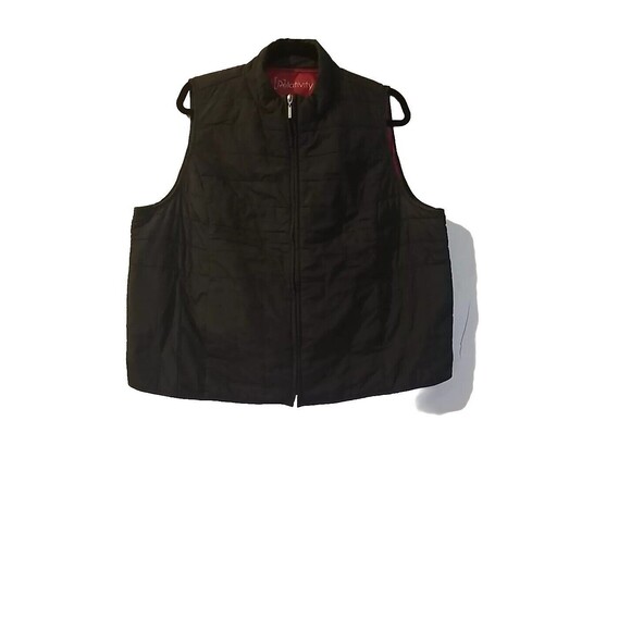 Women's Zippered Pockets Stand Collar Vest Jacket Size XL - Picture 4 of 12